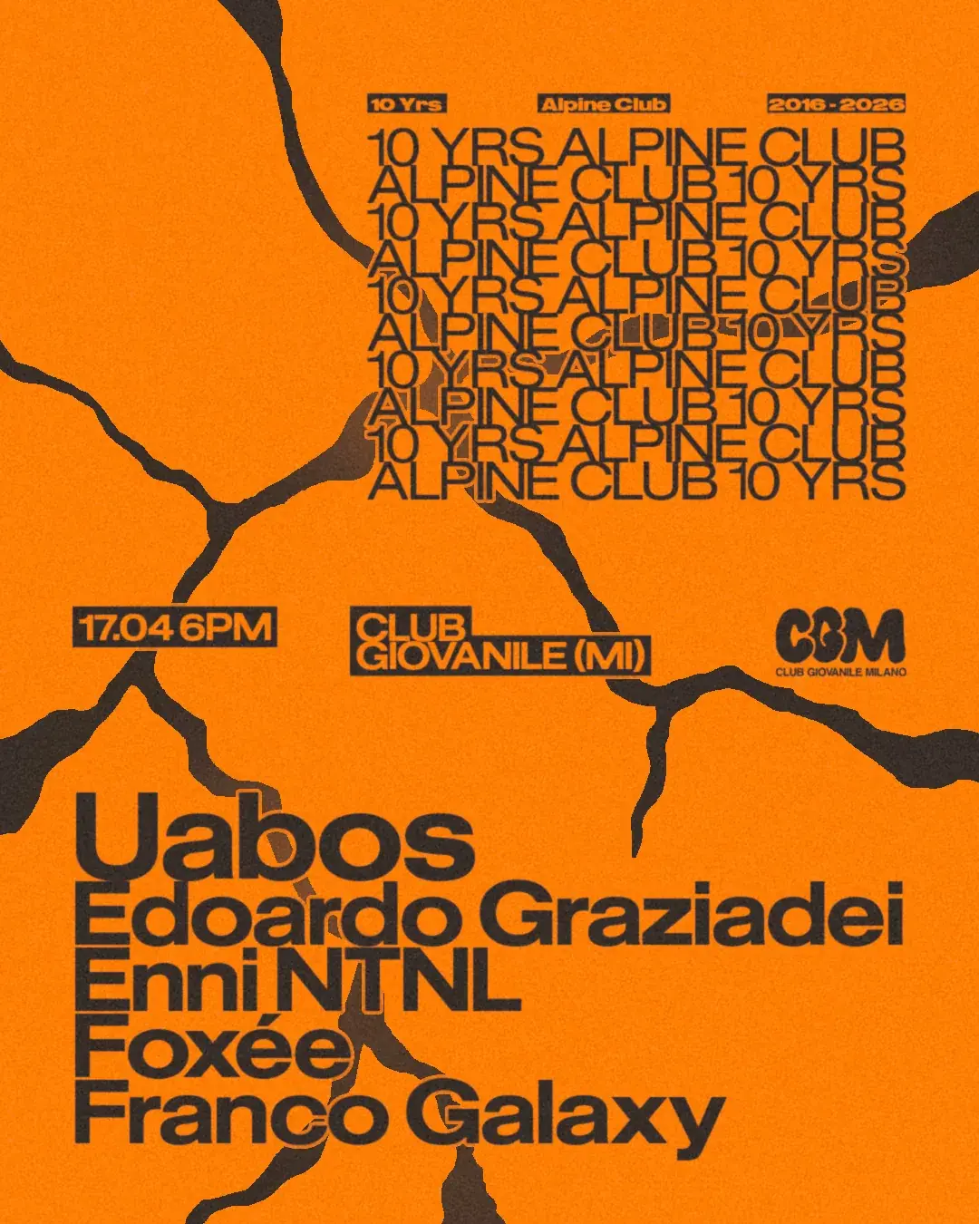 10 YRS ALPINE CLUB — Milan — 17 APR 2026 — ReConnect event flyer